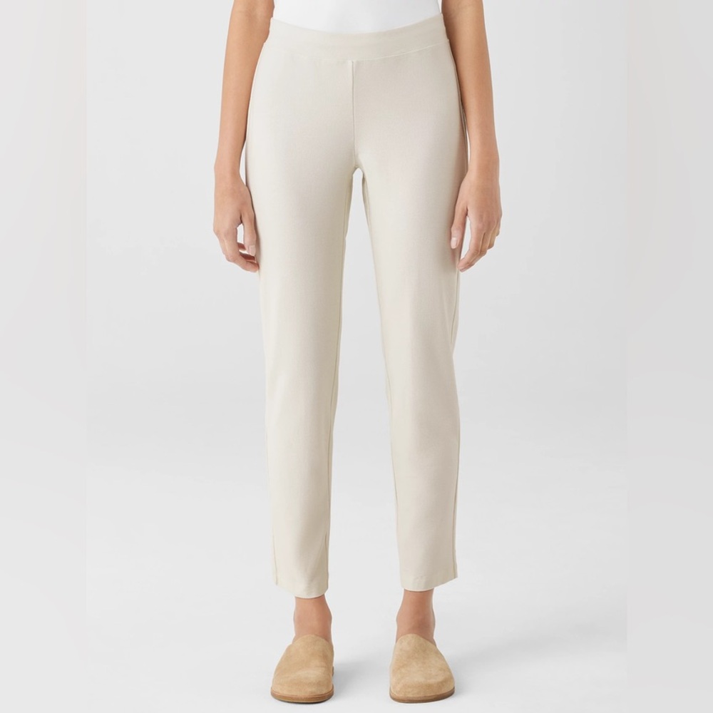 Eileen Fisher washable stretch crepe pants ,M, ecru, bone